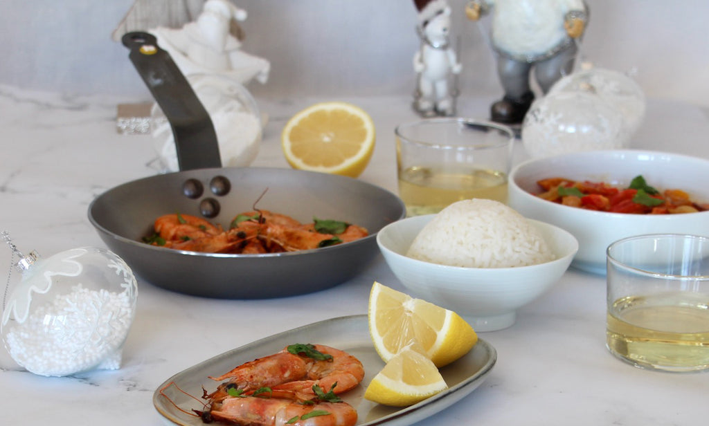 whiskey flambé prawns