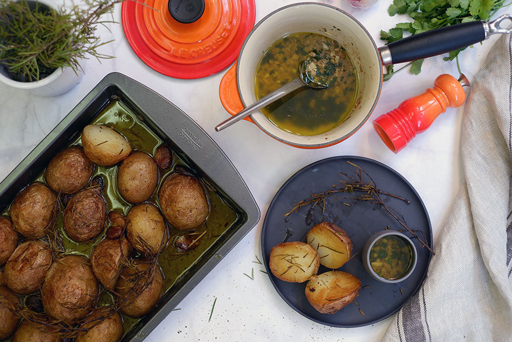 Roast potatoes and bagna cauda