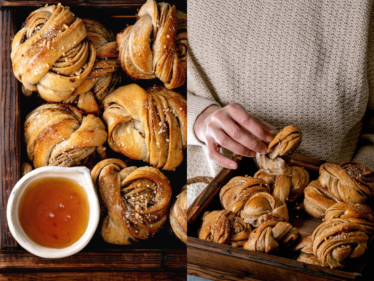 Kanelbullar, bollos de canela trenzados suecos