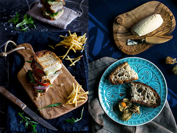 Tabla de cortar utensilio de cocina de madera para picar alimentos