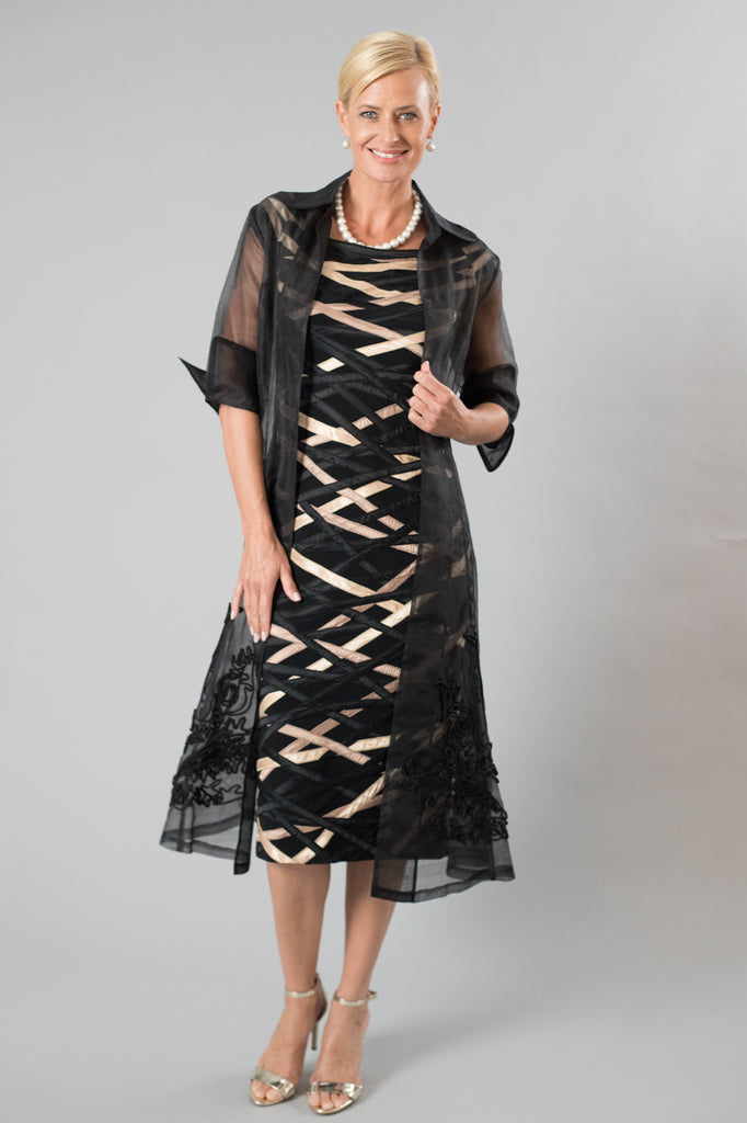 Living Silk - Organza Coat - Black - Living Silk Dresses