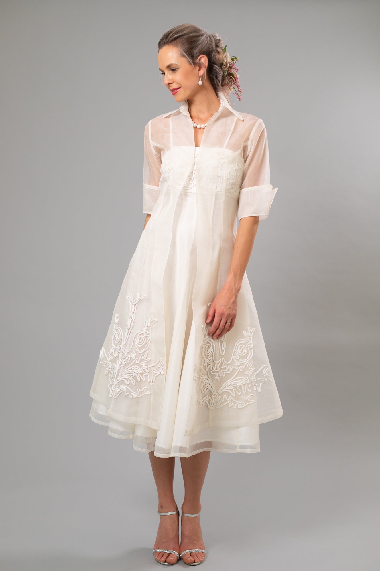 Living Silk - Jasmine Lace Organza Coat - For the Understated Bride