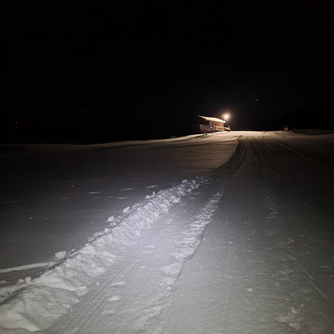 My first night ski right in Washburn Wisconsin.
