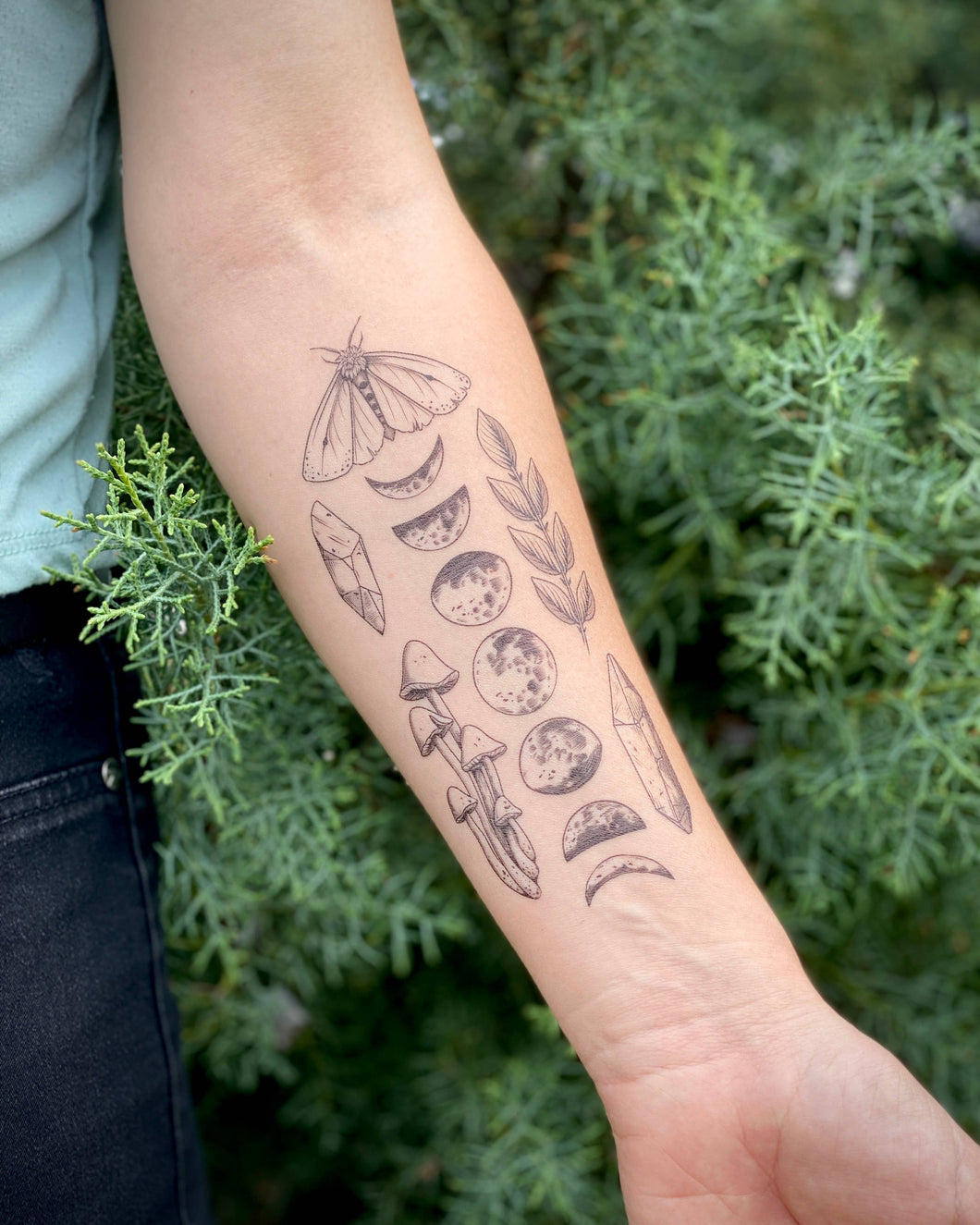 Moon Phases by Amanda Merino from Tattly Temporary Tattoos  Tattly Temporary  Tattoos  Stickers
