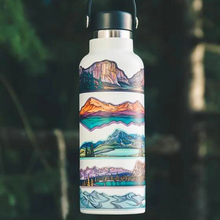 Load image into Gallery viewer, This beautiful National Parks and outdoor inspired infinity wrap sticker looks great wrapped around your favorite water bottle.  It can also be applied to your phone, laptop, journal, car, skis, boat, cooler or anyplace else that needs a little something special.  Designed &amp; printed in Bellingham, Washington High quality and durable vinyl, indoor and outdoor use Waterproof  Dishwasher safe UV Resistant Size: 2” x 10”