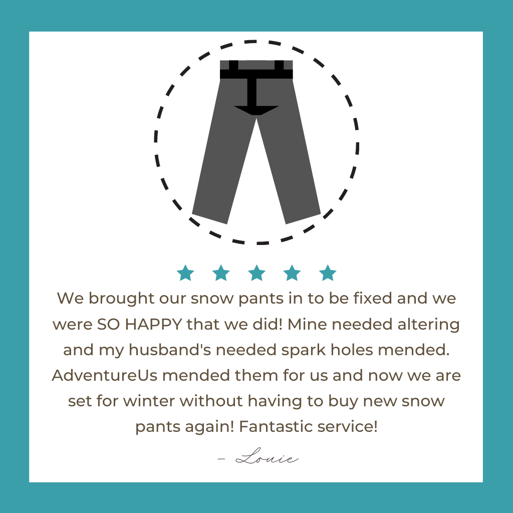 Raving snow pants repair review.