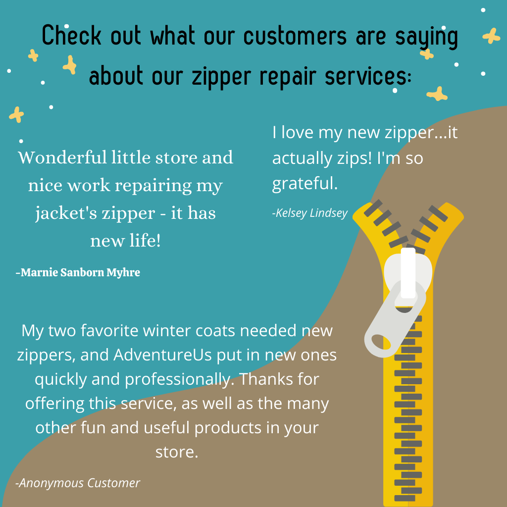 Customers can't say enough good things about our zipper repair servcies.