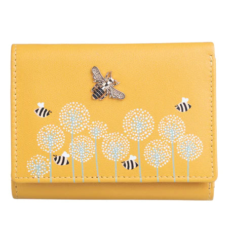 Mala Leather Moonflower Bee Trifold Purse - yellow or grey – Pretty Swish  Accessories