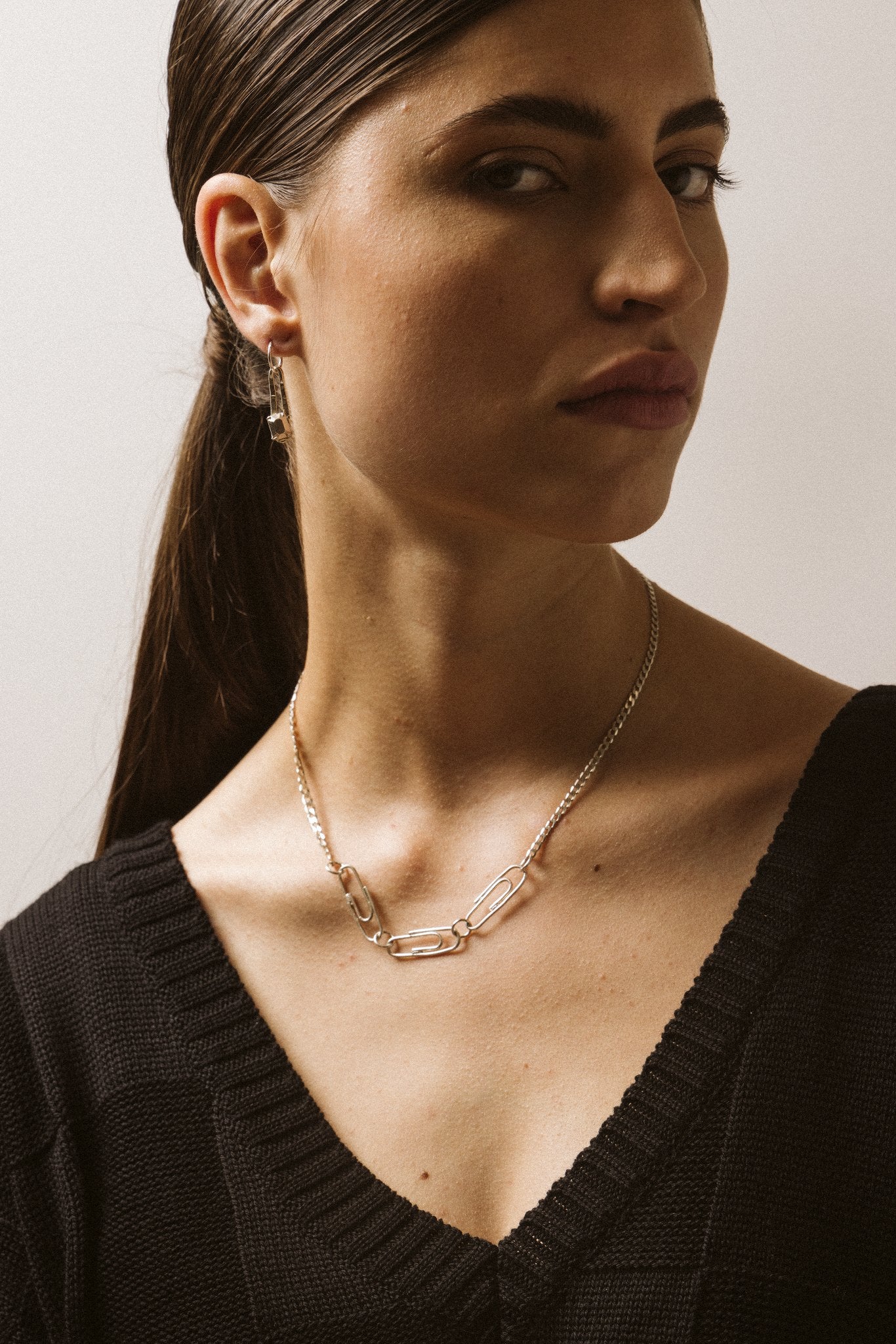 Long Gold Paperclip Chain Necklace for Women - Delicia.bg