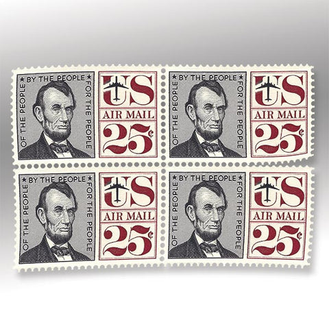 1959 STATUE OF LIBERTY Airmail Plate Block of 4 15c Postage Stamps - S –  Vegas Stamps & Hobbies