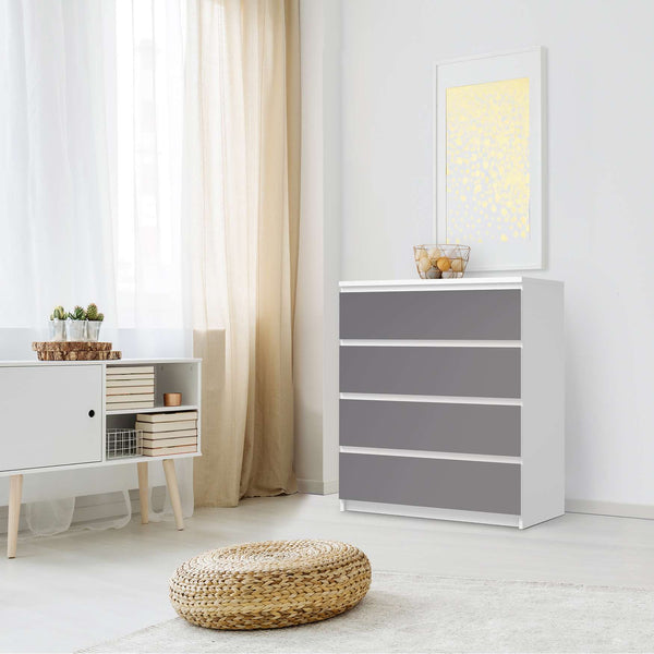 Folie für Möbel Malm Kommode 4 Schubladen (IKEA) Grau