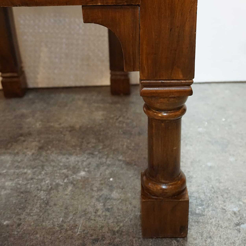 Anglo Indian Minerva Furniture Works Eastlake Caned Inlaid Teak