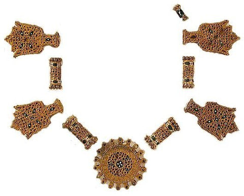 Collar tesoro de Bérchules, joyería andalusí, joyería nazarí, joyería medieval en España