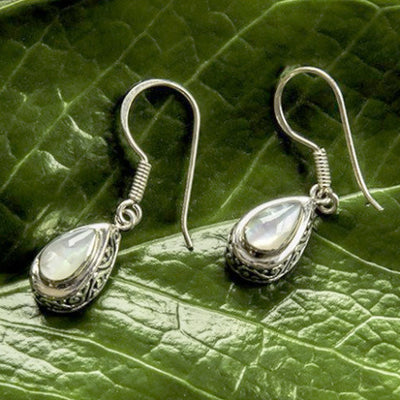 Saja Mother of Pearl Earrings - Sterling Silver, Indonesia