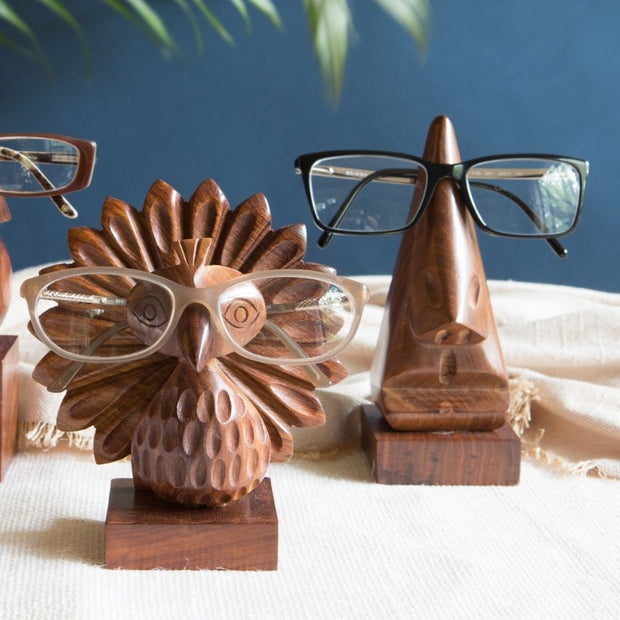 Wooden Owl Glasses Holder, Budhaelephant Shape Eyeglass, Eye Glass Holder  Stand, Hand Carved Gift for Mom, Dad 