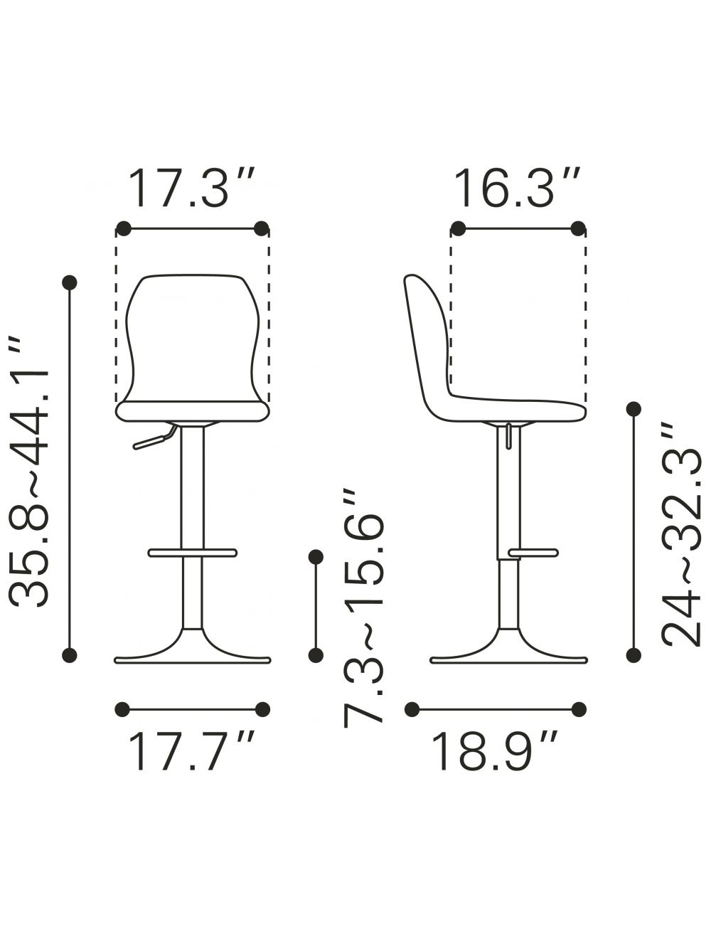 Vital Bar Chair Vintage Brown