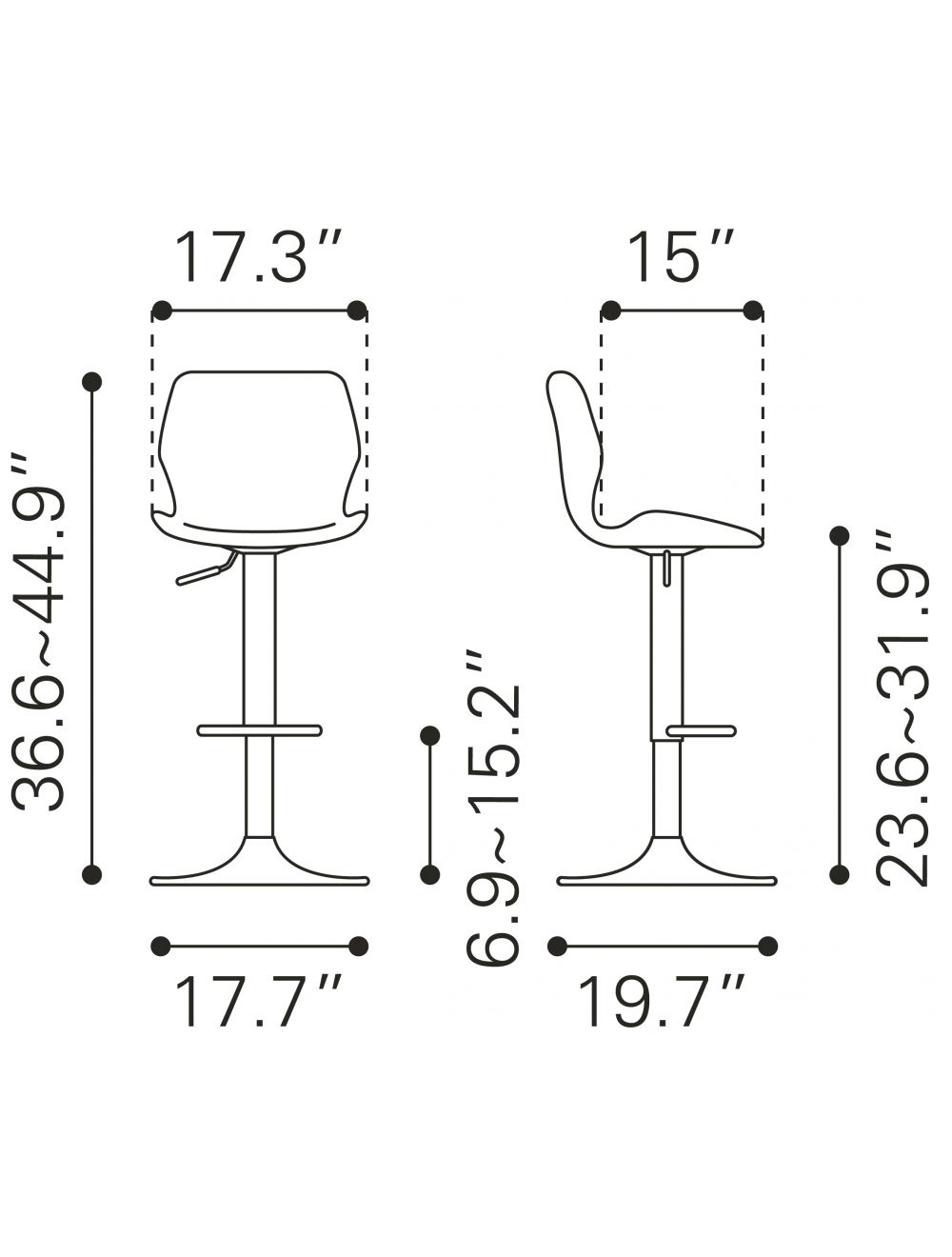 Seth Bar Chair Vintage Brown