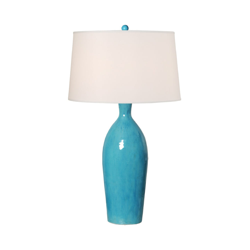 small turquoise table lamp