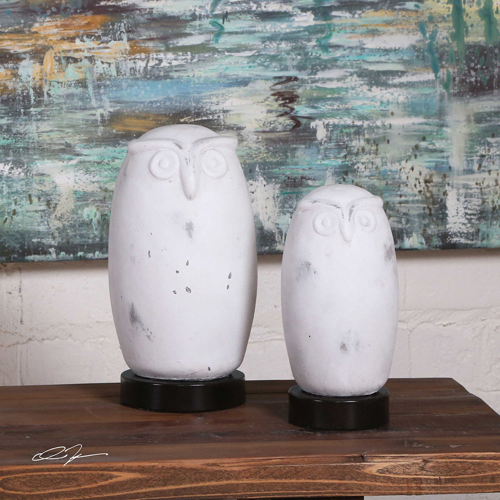 small ceramic owl figurines