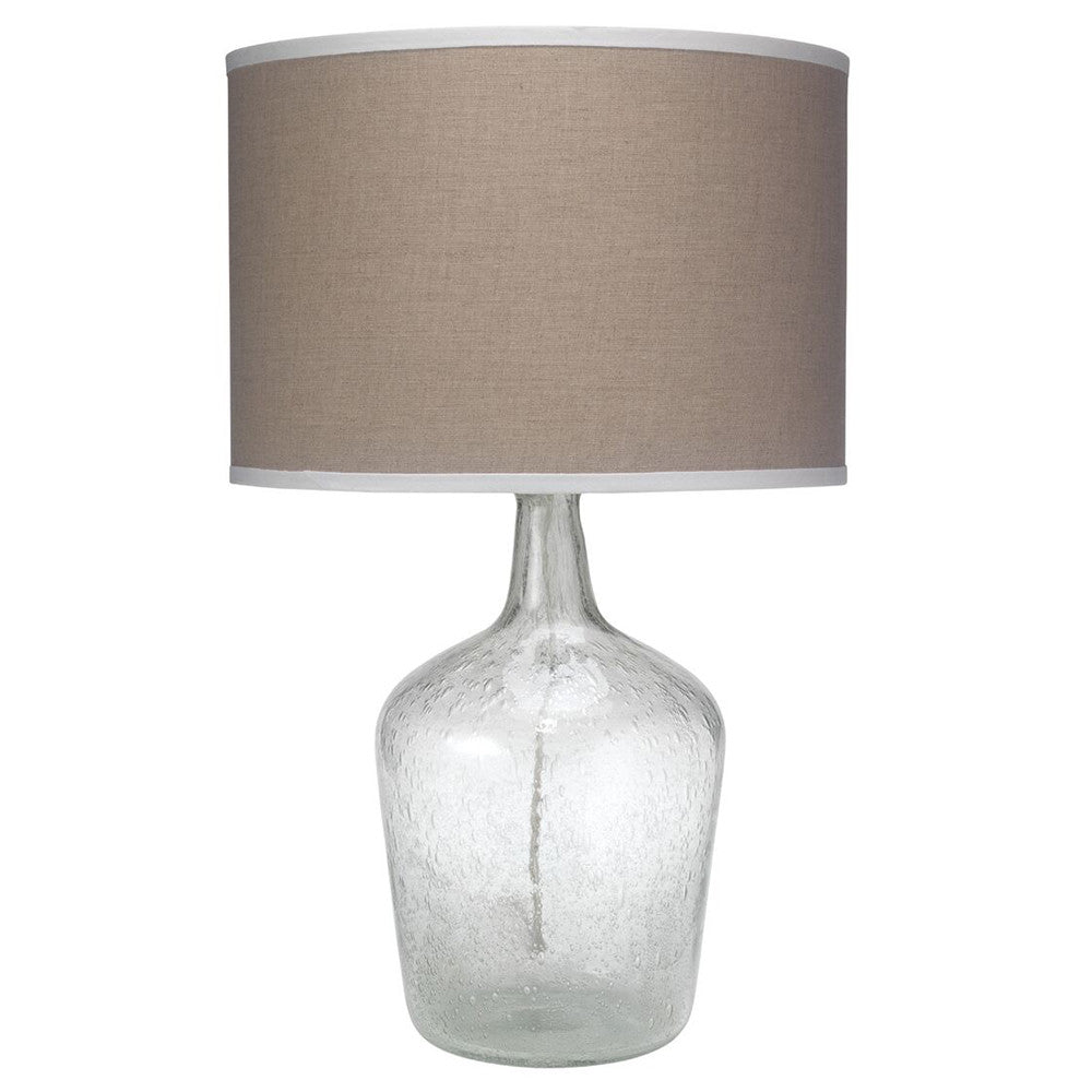 Seeded Glass Plum Jar Table Lamp with Drum Shade - Scenario Home