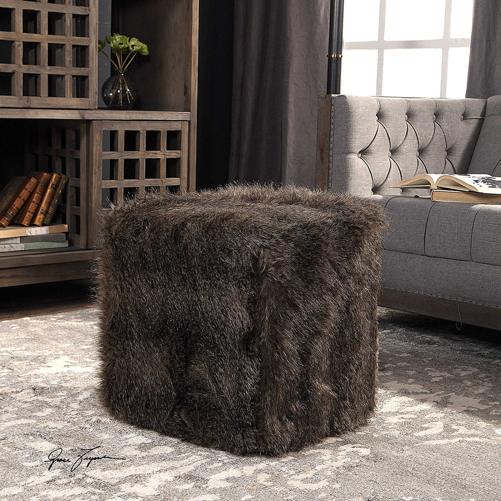 faux fur ottoman with storage