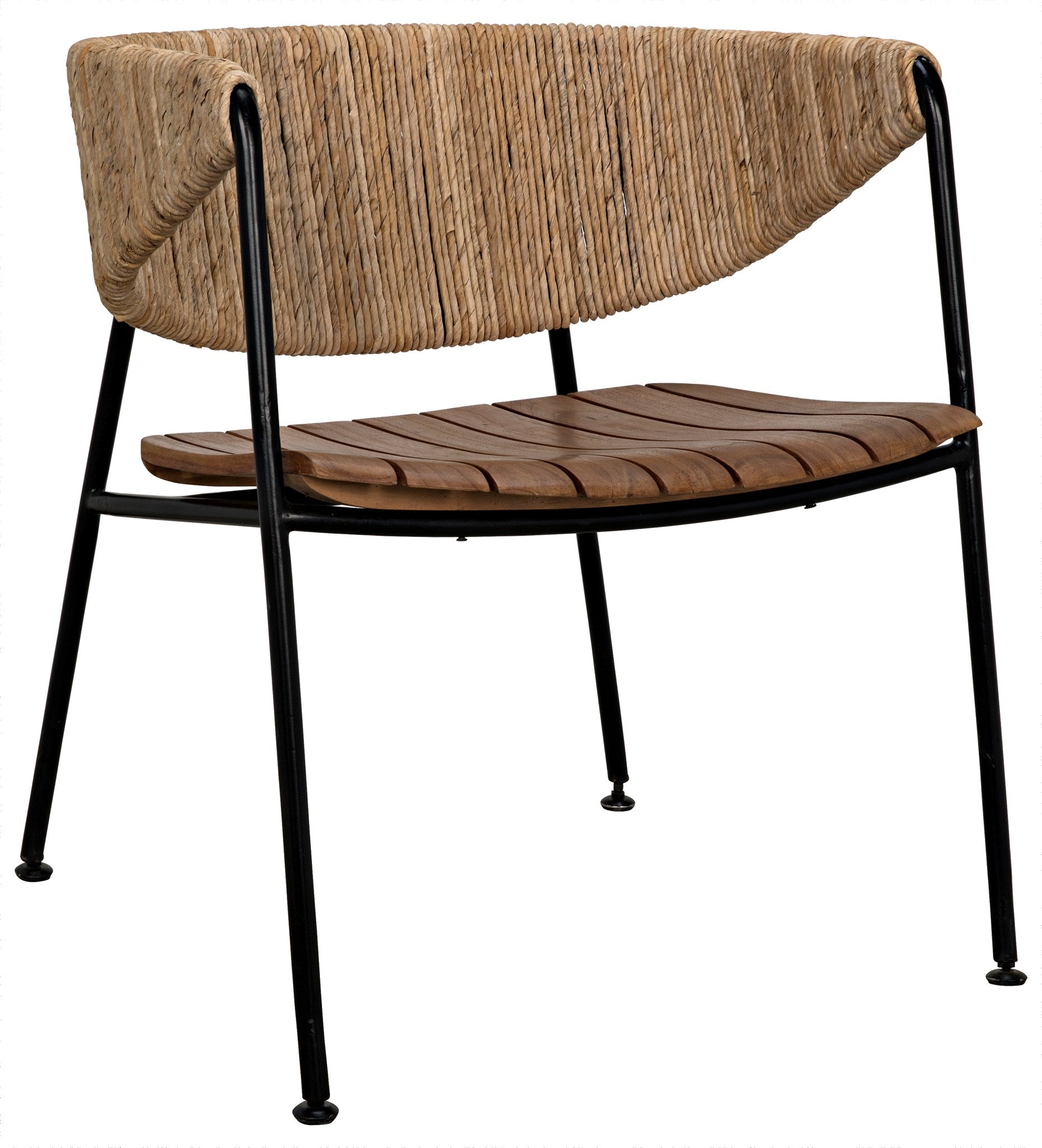 Noir Helena Curved Back Armless Chair - Sea Grass - Scenario Home