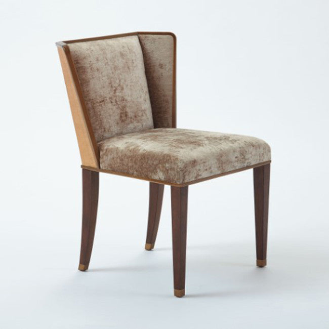 Small Wing Chair Gold Velvet Scenario Home