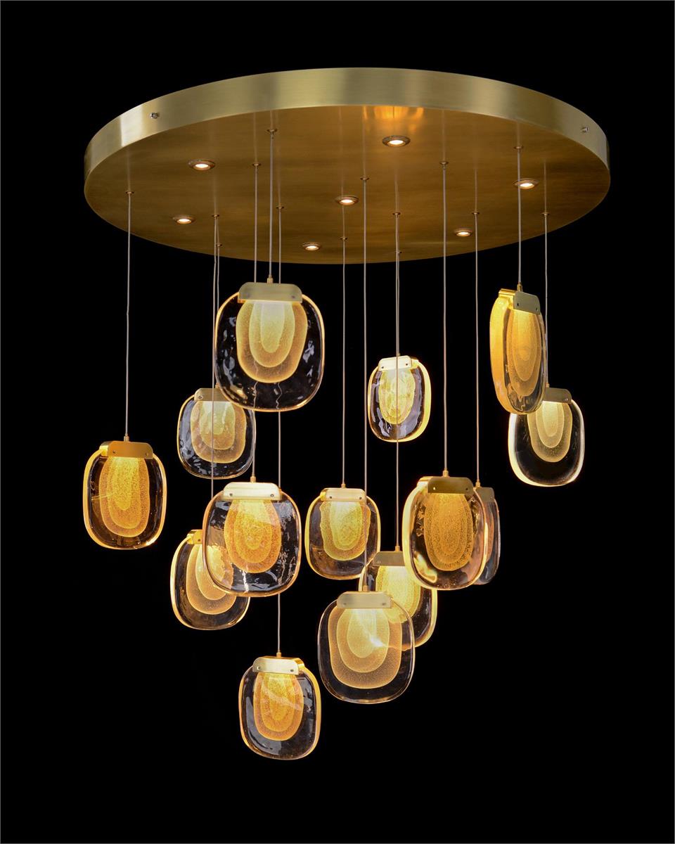 glass layered chandelier