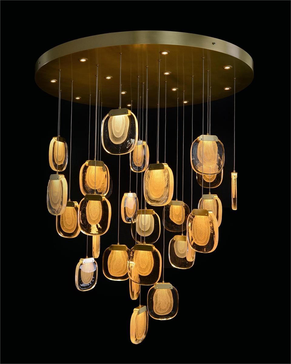 glass layered chandelier