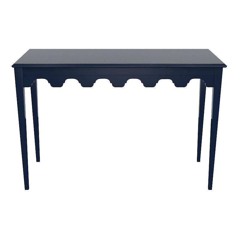 Bristol Scalloped Lacquer Console Table Navy Blue 19 Colors