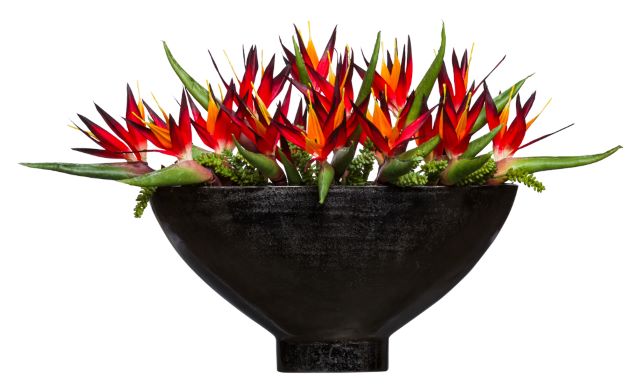 Silk Red Bird Of Paradise Arrangement Scenario Home