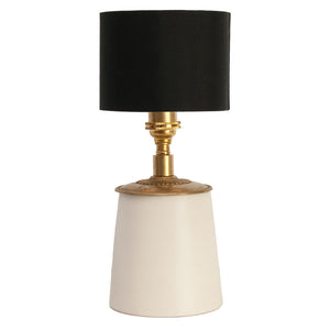 Katy Small White Ceramic Table Lamp - Black Shade