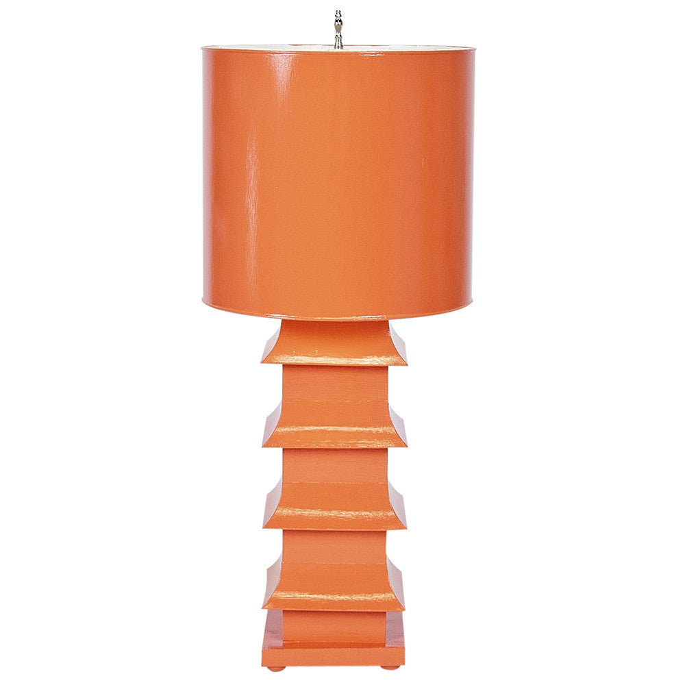 large orange table lamp