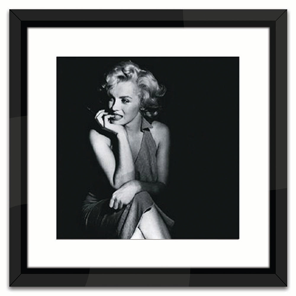 Worlds Away Black & White Lacquer-Framed Wall Art – Monroe Crossed Leg ...