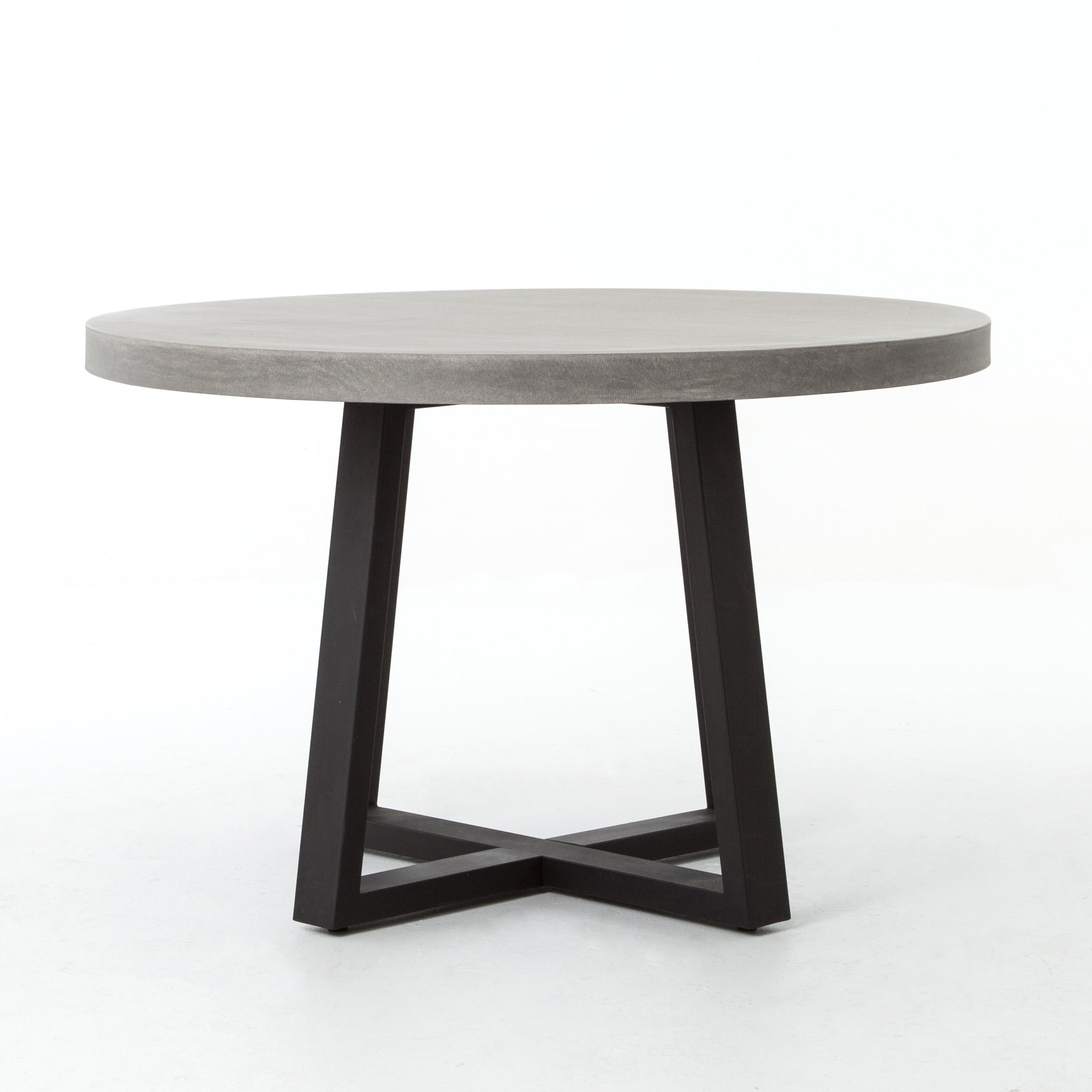 grey round outdoor dining table