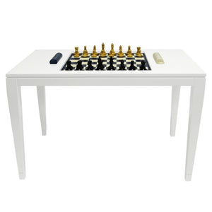 Lacquer Chess & Checkers Table - White (Additional Colors Available)