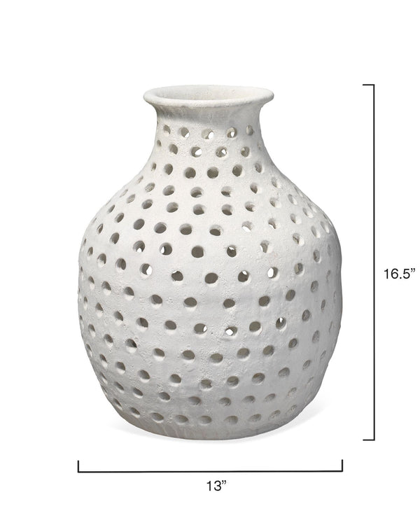 Small Rustic White Ceramic Vase - Scenario Home