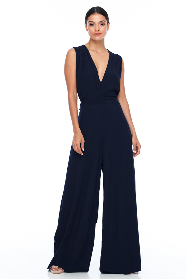 navy blue bridesmaid jumpsuit