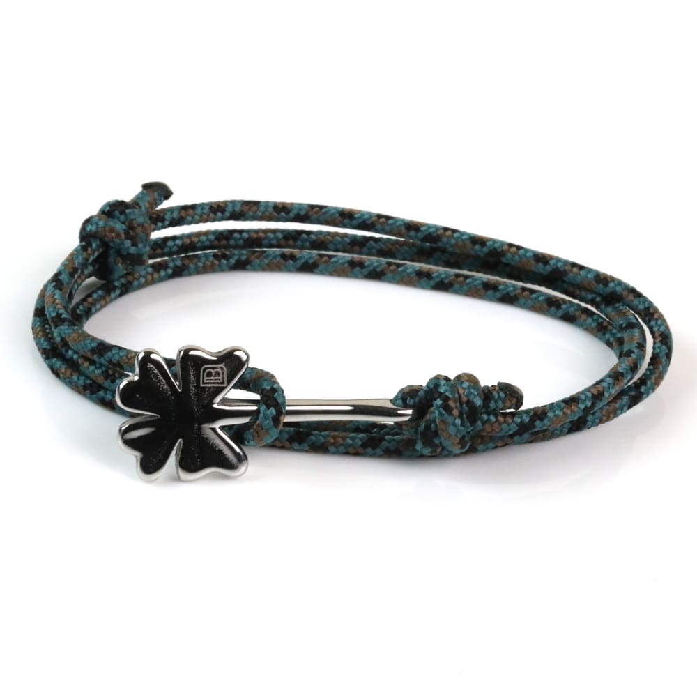 Green Clover Bracelet, Stainless Steel Clover Bracelet