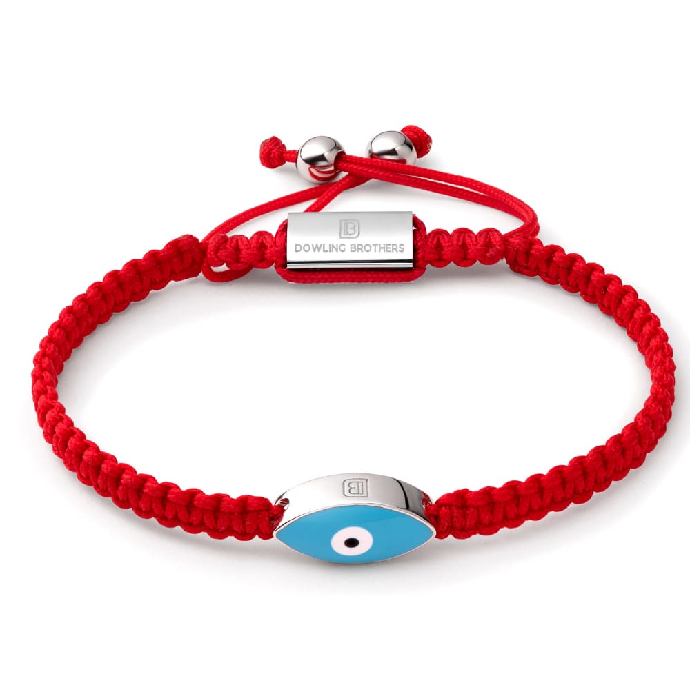 Silver Evil Eye & Handmade Rope Bracelet For Men - Red by Harbour UK  Bracelets