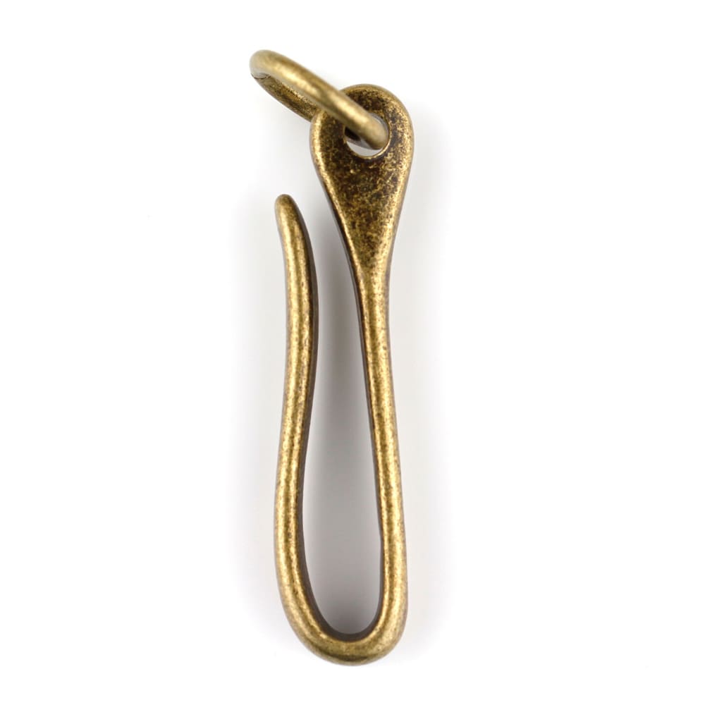 Solid Brass Japanese Fish Hook Key Chain, Brass Key Chain, Brass