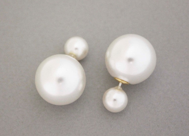 Double Pearl Studs - MAYJUNE