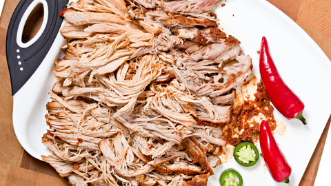 pulled pork on a serving dish