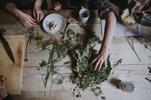 herbs on a table 