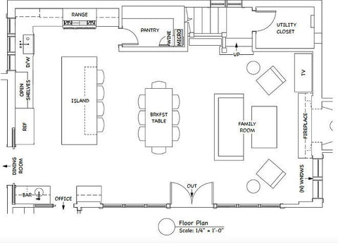 open plan kitchen floorplan