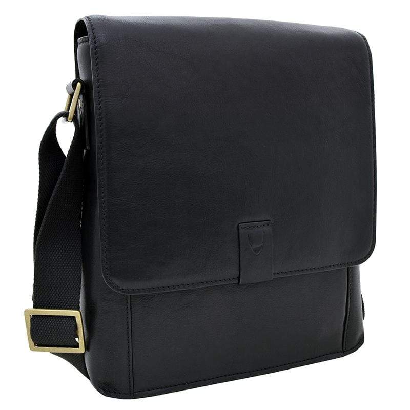 Hidesign Aiden Genuine Leather and Canvas Mini Crossbody Unisex Messenger  Bag & Travel Bag / 10.5