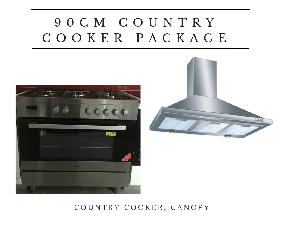 Midea 90cm Country Cooker Appliance Package with Canopy Hood