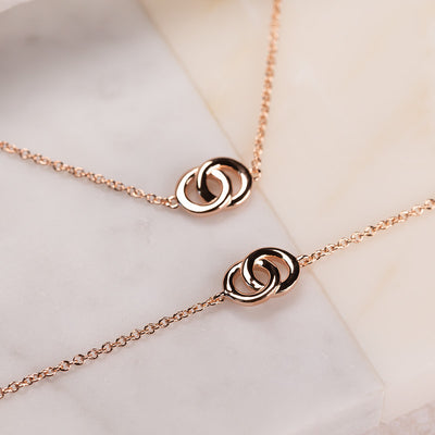 Interlocking Circle Necklace Sterling Silver - Sleaf Simple Necklaces –  S.Leaf