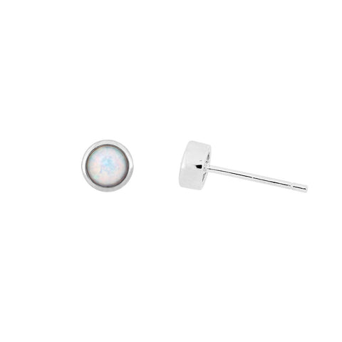 Opal Birthstone Stud Earrings