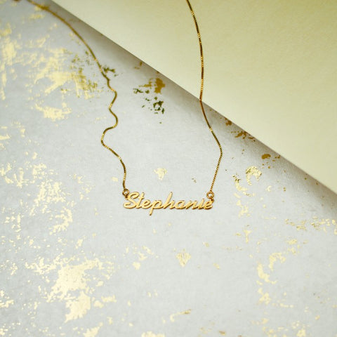 Name necklace in gold vermeil